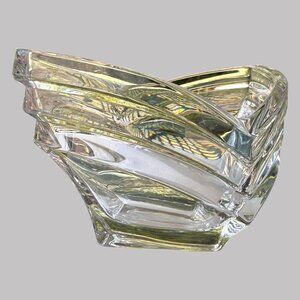 Mikasa Deco Crystal Votive Bowl Intricate Swirl Design Ideal For Centerpieces